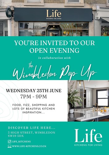 The Wimbledon Pop Up Opening Party Invitation